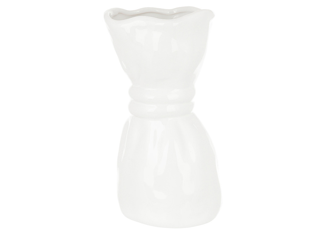 Ваза керамічна Грація, 19.5см, колір- білий глянсовий ТОВАР ВІД ВИРОБНИКА