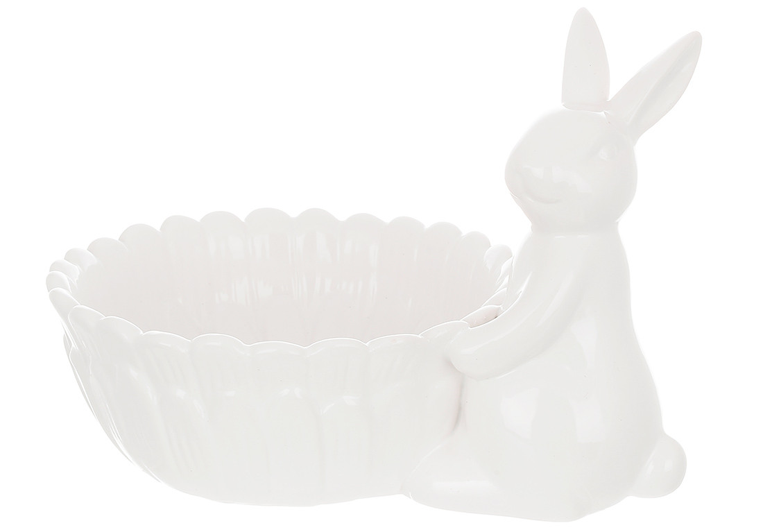 Піала керамічна Кролик з квіткою, 500мл, колір-білий ТОВАР ВІД ВИРОБНИКА