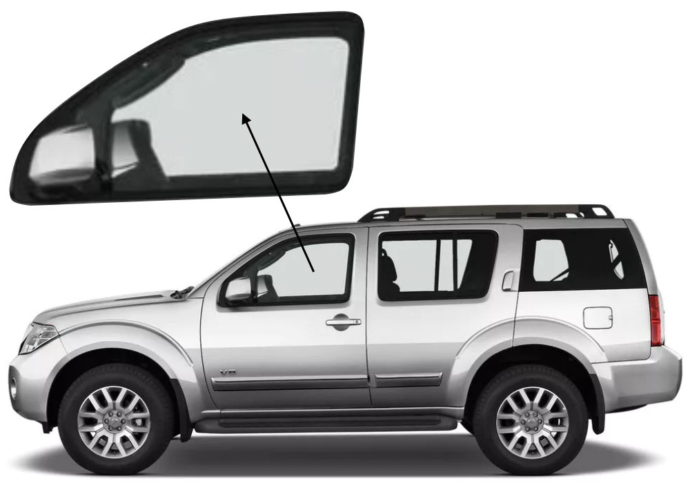 Бічне скло Nissan Pathfinder 2005-2014 передніх дверей ліве, фото 1