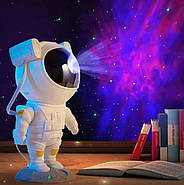 Нічник проектор Космонавт зоряного небо, 3 проекції + блютуз колонка, USB EL-001, фото 2