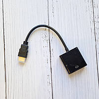 Переходник HDMI (папа) to VGA (мама) адаптер для монитора ПК черный
