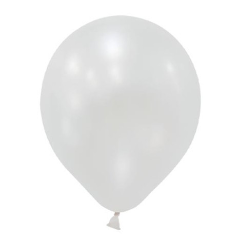Повітряні кулі білий металік 10" (25 см) Balonevi