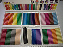 Пластилін набір 24 кольори 480 грамів Дитячий Zibi