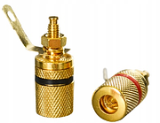 Роз'єм (гніздо) "Banan" монтажний, gold, металевий корпус, пара