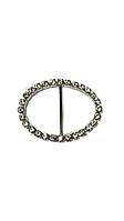 Пряжка для ремней женская украшение круг 4 см серебро легкий метал