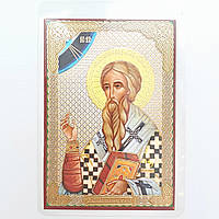Власий святой священомученик. Ламинированная икона 6х9 см, тип 2