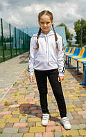 Детский трикотажный спортивный костюм Eliza бело-черный (483.07) 146