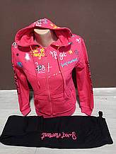 Утеплений спортивний костюм "Написи" для дівчинки Grace Угорщина 6-16 років кофта з штанами чорний і рожевий