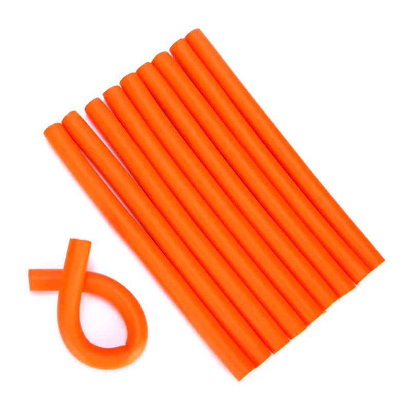 Бігуді-папільйотки гнучкі гумові без липучки 16х240 мм №3 помаранчеві (упаковка 10 шт)
