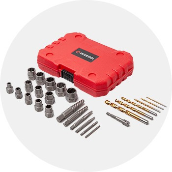 Набір екстракторів та свердел для пошкоджених болтів та гайок, 26 шт INTERTOOL SD-8009