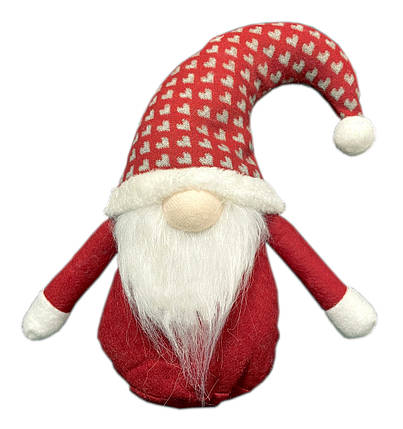Фігурка новорічна "Леприкон" Jumi, текстильний, червона шапка, 30 см 2893, фото 1