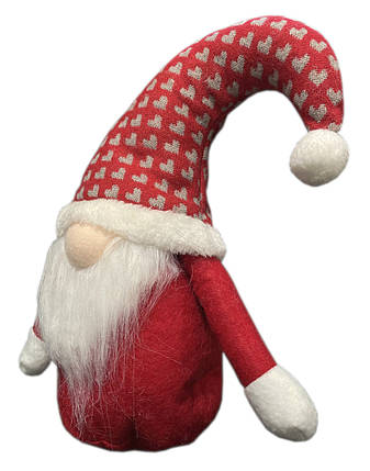Фігурка новорічна "Леприкон" Jumi, текстильний, червона шапка, 30 см 2893, фото 2