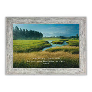 Класична картина Трава засихає, а квітка зів`яне (пейзаж) (білий вінтаж) хркл000454х39бву