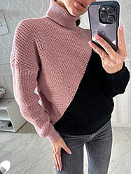 В'язаний жіночий светр оверсайз під горло Ssmod2171