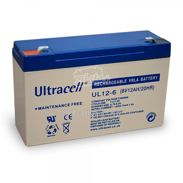 Батарея акумуляторна UL12-6, 6 В, 12Ач, AGM