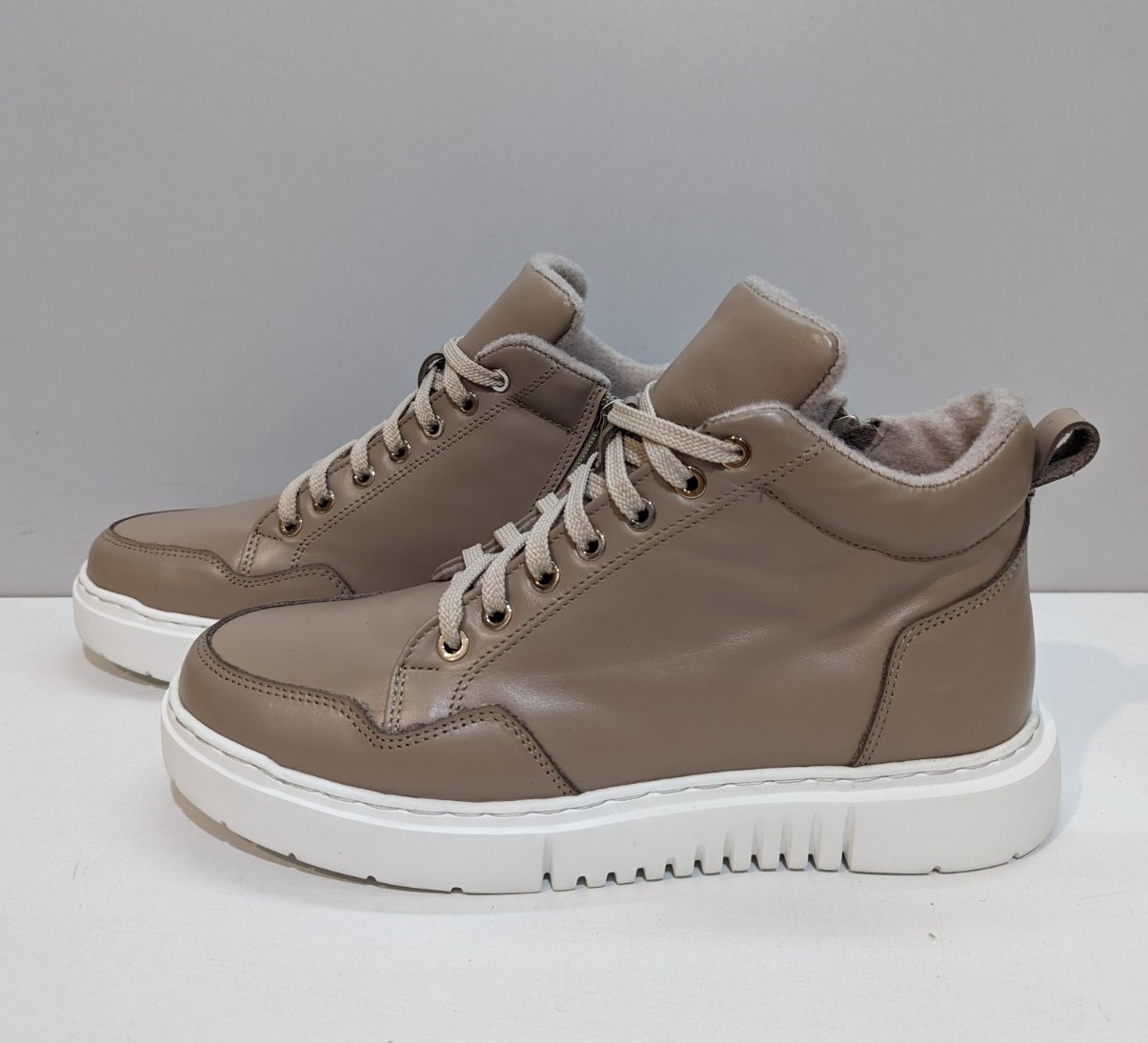 STTOPA деми зима. Розміри 40-45. Кросівки на широку ногу великих розмірів шкіряні. 416-4045 Бежеві, фото 1