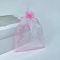 Подарочные мешочки из органзы, 13*18 см, прозрачные (5 шт.), розовые