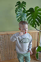 Костюм спортивный зелёный флисовый для мальчика I am the boss 5-9 лет, 110-134 см.