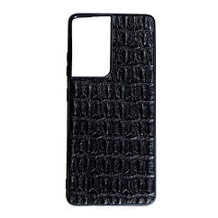Накладка Leather Case Samsung S21 Ultra,  Кроко