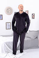 Чоловіча піжама з довгим рукавом, велюрова, розмір 44,46,48,50,52,54
