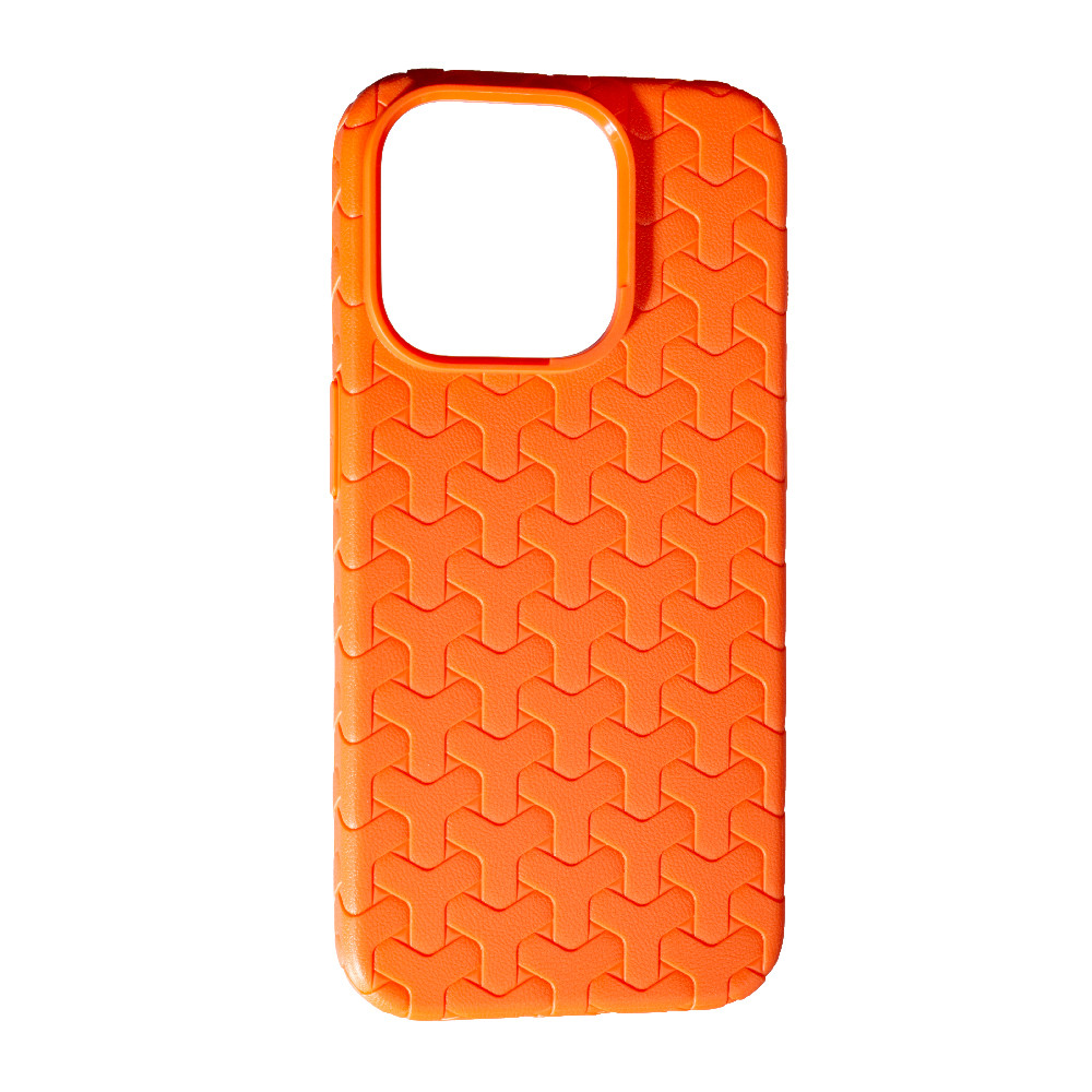 Накладка Leather Case Weaving Apple iPhone 15 Pro Max, Оранжевий, TPU, оригінальний чохол, фото 1