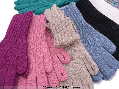 Жіночі в'язані одинарнi рукавички сенсор 1106 різні забарвлення.