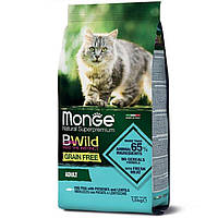 Monge (Монж) BWild Grain Free корм з тріски, картоплі та сочевиці для дорослих котів 1,5 кг