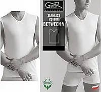 Майка мужская бесшовная V виріз GATTA BETWEEN V SEAMLESS COTTON M, Белый