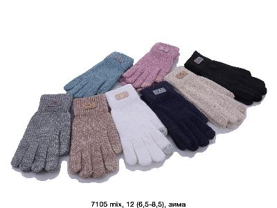 Жіночі в'язані одинарнi рукавички сенсор 7105 різні забарвлення.