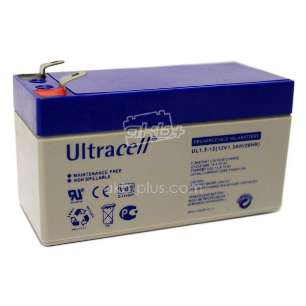 Батарея акумуляторна Ultracell UL1.3-12, 12В, 1,3Ач, AGM