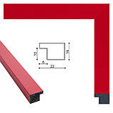 Рамка пластикова А5 (210х148). Червоний. Профіль 22 мм.Для фото, картин, вишивок, плакатів, фото 3