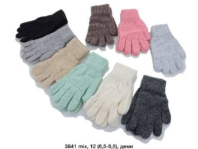 Жіночі в'язані одинарнi рукавички 3841 різні забарвлення.