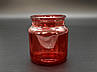Скляна банка для свічок. Колір червоний. 65х55мм, фото 2