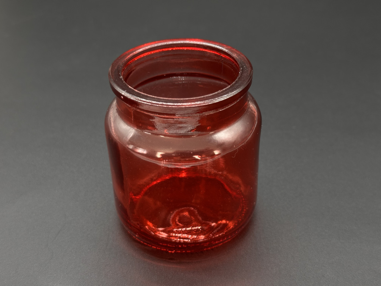 Скляна банка для свічок. Колір червоний. 65х55мм, фото 1
