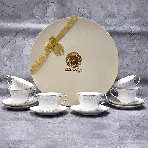 Набір чайний керам. 12предм. (чаш. 220мл+блюд.) "Біла ніч" №1707/S&T/(6), фото 1