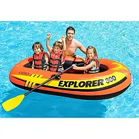 Лодка надувная трехместная Intex 58332 NP EXPLORER (весла, насос, 211х117х41см)