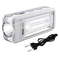 Фонарь Luxury 6870 G, 1W+20SMD, встроенный аккумулятор, ЗУ 220V