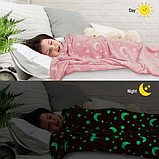 Плед для дітей Magic Blanket із зірками світиться в темряві розміром 120x150 см Рожевий, фото 3