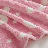 Плед для дітей Magic Blanket із зірками світиться в темряві розміром 120x150 см Рожевий, фото 2
