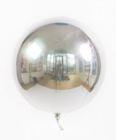 Фольгована куля сфера 3D срібна, (37 см.) КИТАЙ
