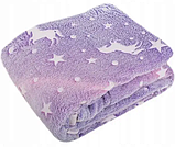 Плед для дітей Magic Blanket із зірками світиться в темряві розміром 120x150 см Фіолетовий, фото 2