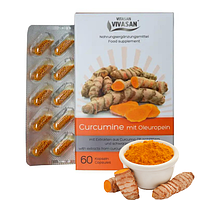 Капсули Куркумін антиоксидант з олеуропеїном 60шт Curcumine with Oleuropein Вівасан Vivasan Швейцарія Swiss