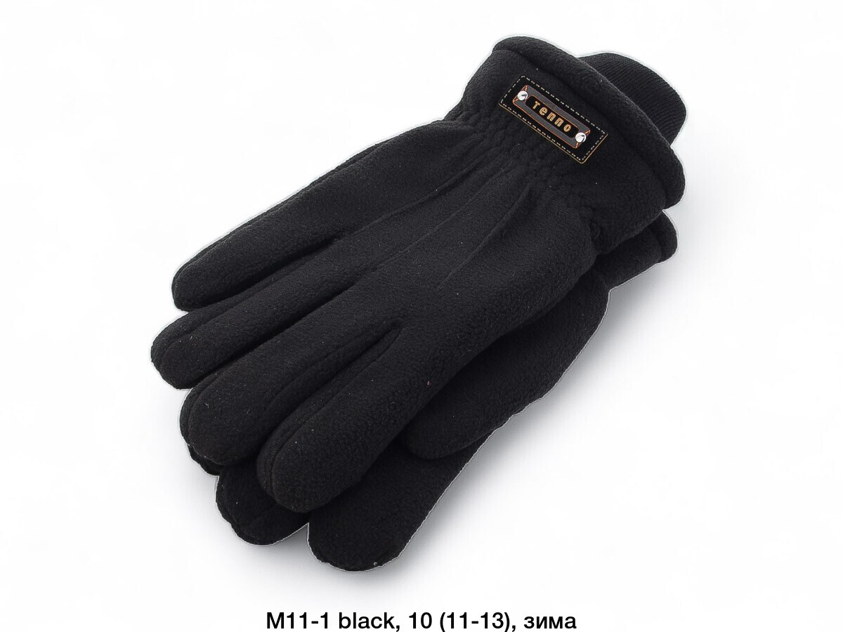 Чоловічі рукавички флiс на хутрi чорні M11-1 вир-во Китай.