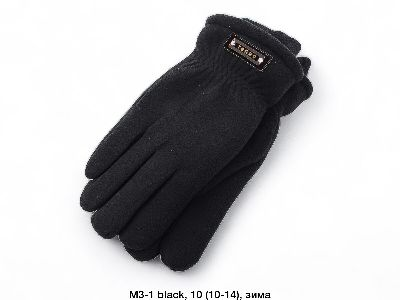 Чоловічі рукавички флiс на хутрi чорні M3-1 вир-во Китай.