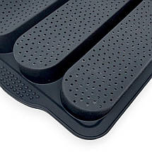 Силіконова форма для випікання багетів LuxShine Baguette 3в1 перфорована 239-1, фото 5