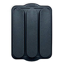 Силіконова форма для випікання багетів LuxShine Baguette 3в1 перфорована 239-1, фото 4