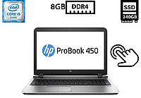 Ноутбук HP ProBook 450 G3/15.6 TN Touch(1366x768)/Intel Core i5-6200U 2.30GHz/8GB DDR4/SSD 240GB/Intel HD 520