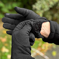 Зимові рукавиці  з накладкою  Touch Screen  хутро чорні