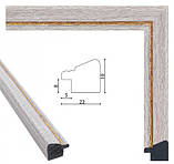 Рамка А5 (210х148). Профіль 22 мм. "Біле дерево з окантовкою". Рамки для фотографій, вишивок, картин, фото 3