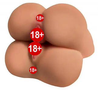 Мастурбатор реалістичний подвійний, сідниці, 4 отвори, Double Trouble Anna & Olivia, бежевий